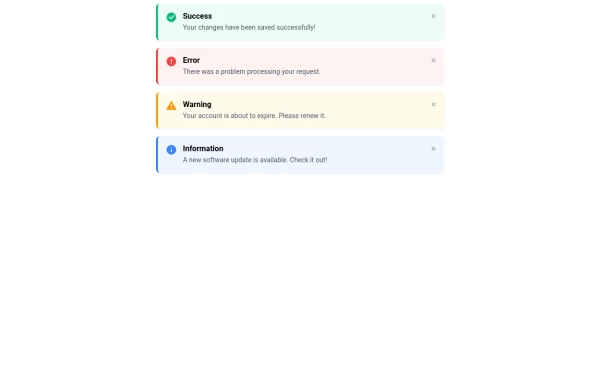 Status Alert Component with CSS