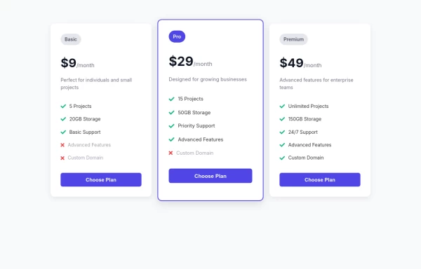Subscription Pricing Card for SaaS Products