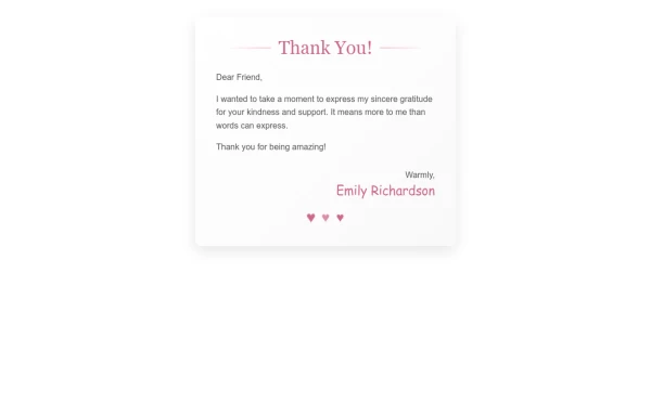 Thank You Card with Custom Message