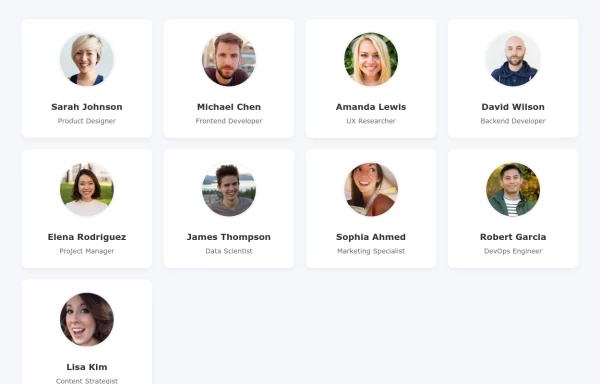 User Avatars Grid Layout
