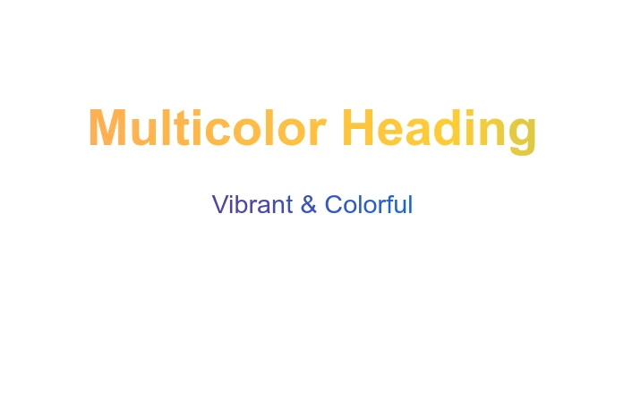 Vibrant Multicolor Gradient Heading Animation