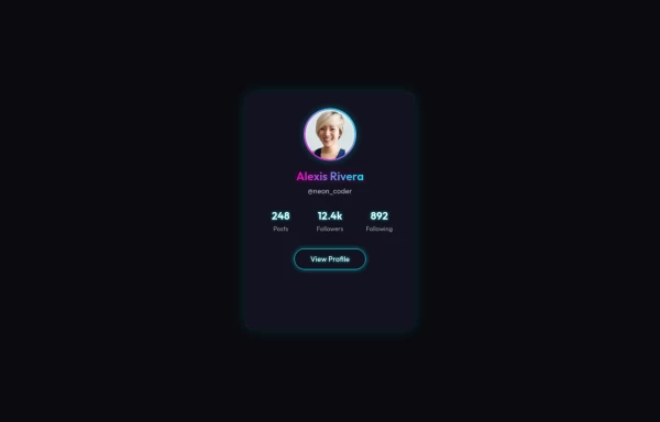Vibrant Neon Gradient Profile Card