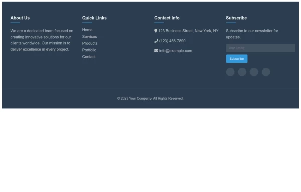 Website Footer with Rich Background Design